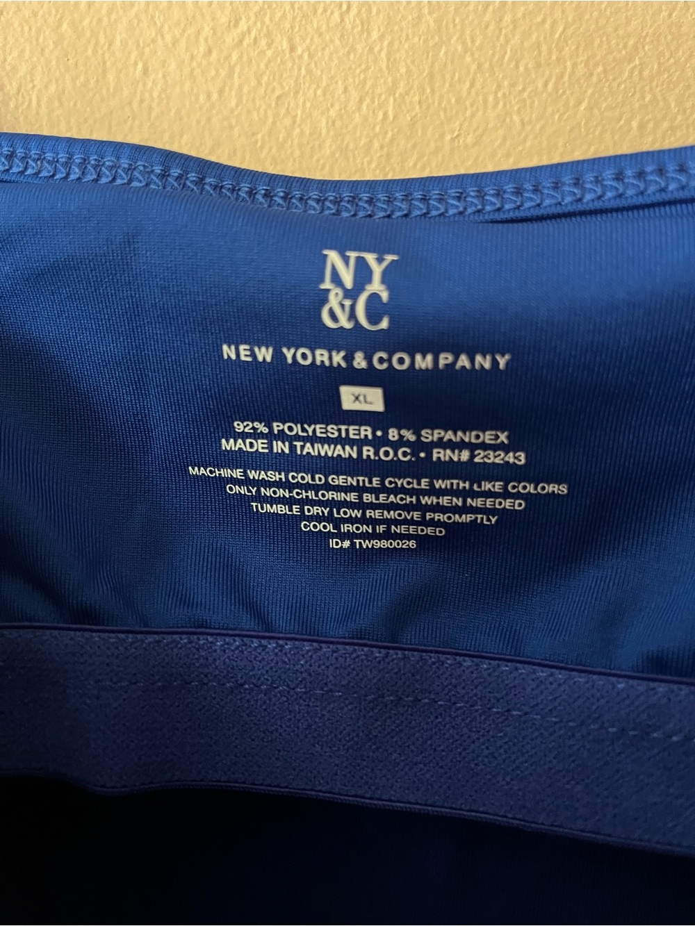 New York & Company Royal Blue Adjustable Spaghetti Strap Cami - Picture 2 of 3